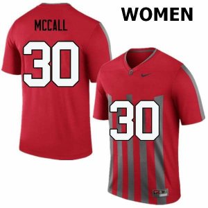 Women's Ohio State Buckeyes #30 Demario McCall Throwback Nike NCAA College Football Jersey October ZUC1844JV
